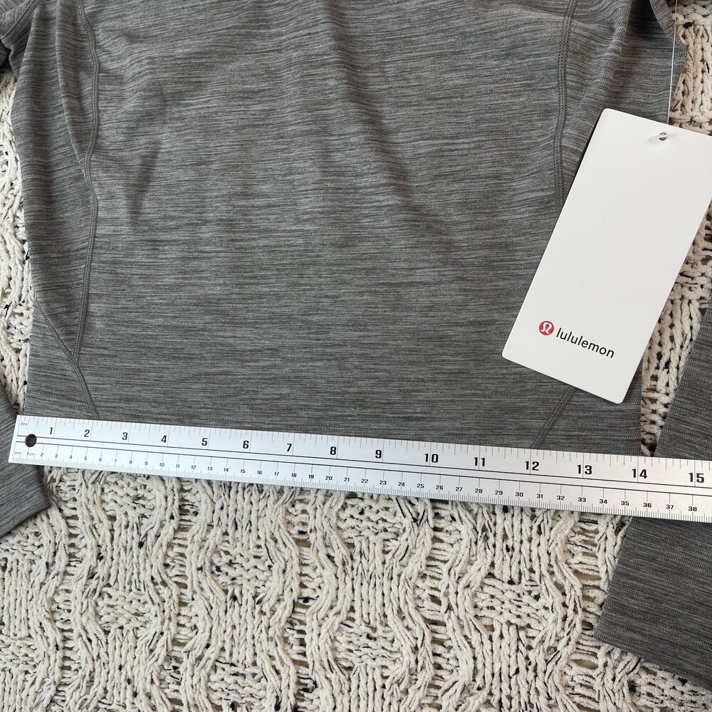 Lululemon Align Long Sleeve Crop Top Womens 8 Heathered Gray V-Neck Fabric NEW - Picture 6 of 9